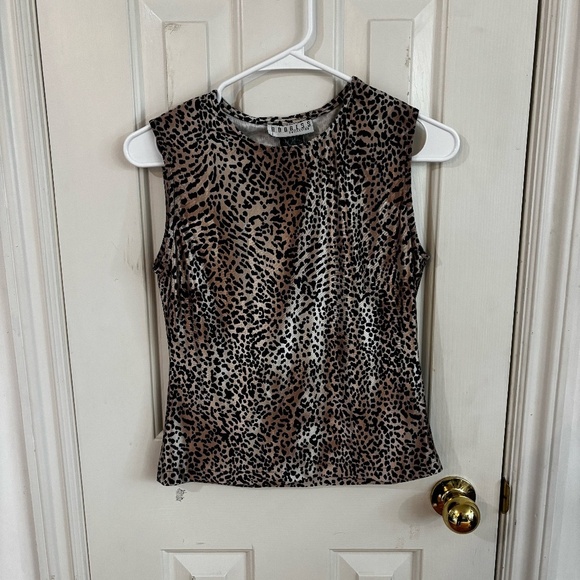 address Tops - vintage leopard print top shiny